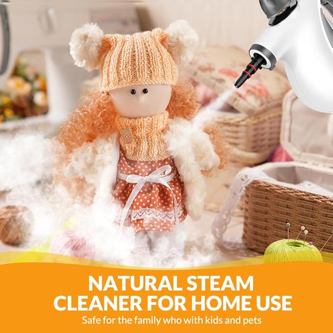 Handheld Pressurized Steam Cleaner with 12 pcs Accessories Steamer for Cleaning Steam Cleaner for Home Use Steamer for Cleaning Car Furniture Floor Upholstery Grout and Tile Deep Gray