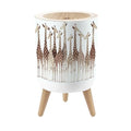 Bathroom Trash Can with Lid Giraffes Garbage Bin Waste Basket for Kitchen Office Bedroom Decoration Diaper Pail 1.8 Gallon