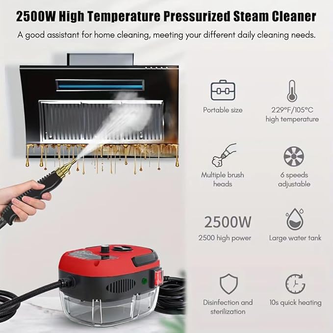 Car Steam Cleaning Handheld Steam Cleaner High Pressure Steam Cleaner High Temperature Steam Cleaner for Home Kitchen