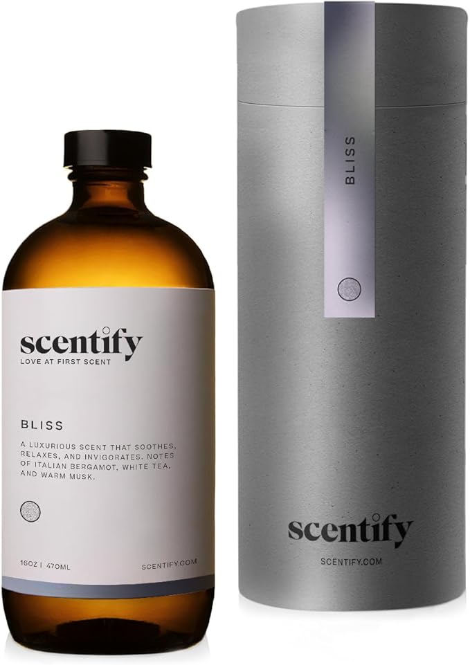 Scentify Bliss Aroma Oil Refill Scent for Oil Diffusers - Eucalyptus Bergamot Tea &amp Powdery Scents - Luxurious Relaxing Aromatherapy Diffuser Fragrance 470ml 16 oz