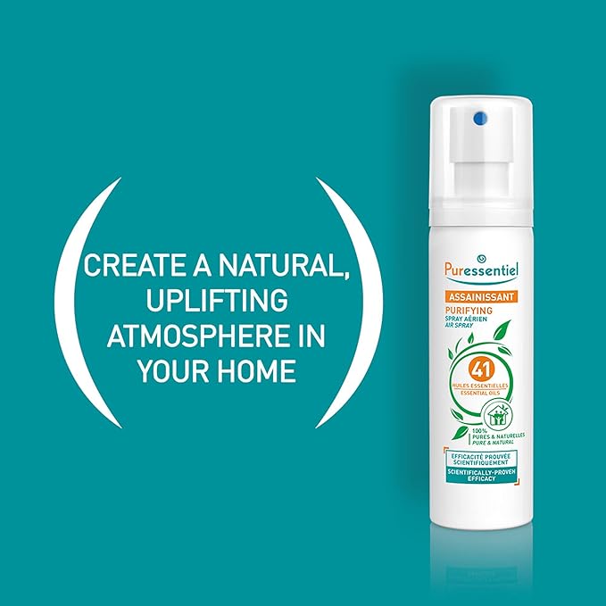 Puressentiel Purifying Air Freshener Spray - Room Spray with 41 Essential Oils - Eliminate Odors without Synthetic Chemicals - Multi-Use - 6.75 oz