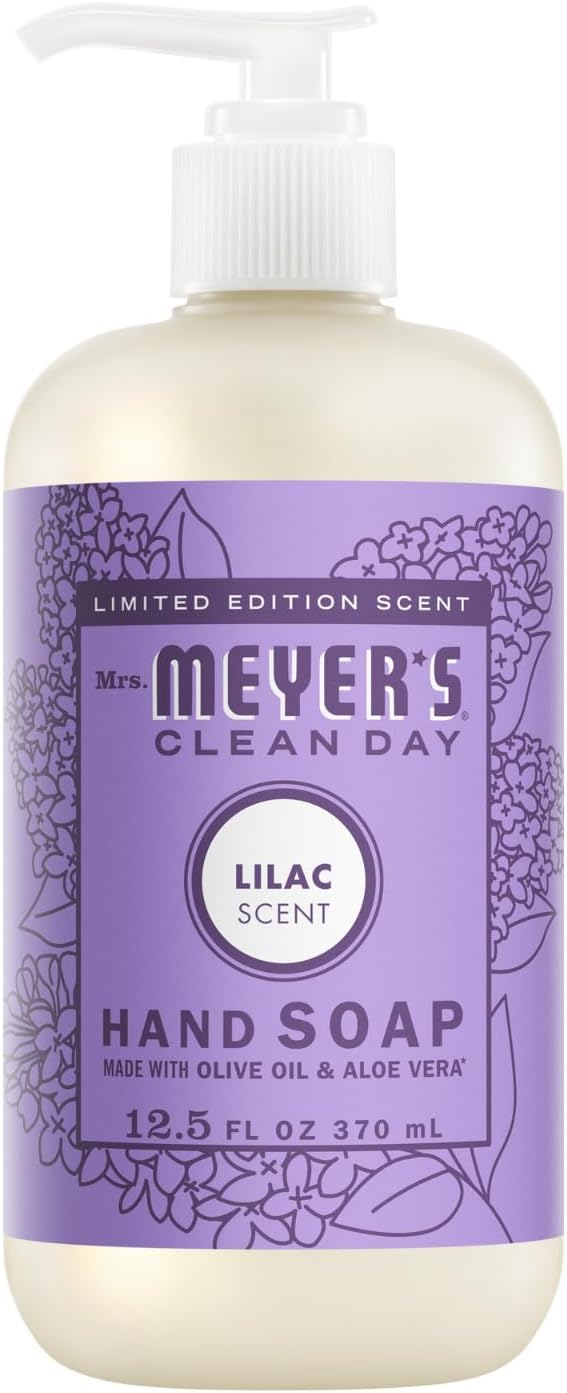 Mrs. MEYER'S Variety 1 Room Freshener 8 OZ 1 Liquid Dish Soap 16 OZ 1 Liquid Hand Soap12.5 OZ 1 Multi-Surface Cleaner 16 OZ 1 CT (Lilac)