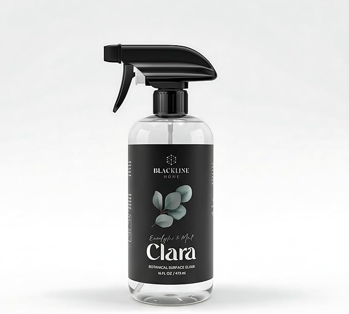 Blackline Home Clara — Plant-Based Surface Cleaner — 16 fl oz | Streak-Free Biodegradable Clarifying Botanical Scent for Kitchen &amp Bathroom (Eucalyptus Mist)