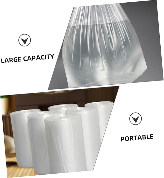 Thickened Plastic Trash Bags 6 Rolls 45x50cm 30 Bags Each for Bathroom Bedroom Kitchen Home Use