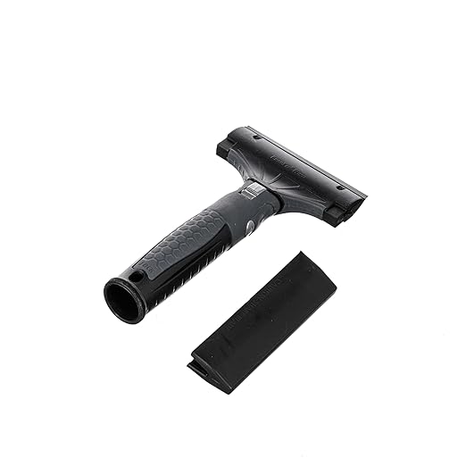 Unger Commercial ErgoTec® Ninja 4 Glass Scraper with Blade and Safety Cap – Adjustable Angle for Efficient Window Cleaning EN100