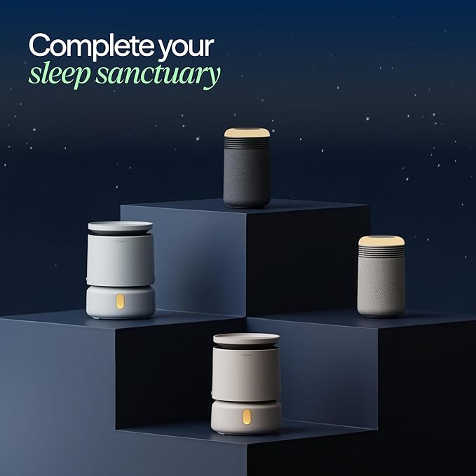BLUEAIR Purifier for Bedroom - Mini Restful - Sunrise Clock with HEPASilent Filtration and Wake Up Light - Cleans Air and Supports Circadian Rhythm - USB-C and App Connectivity Beige