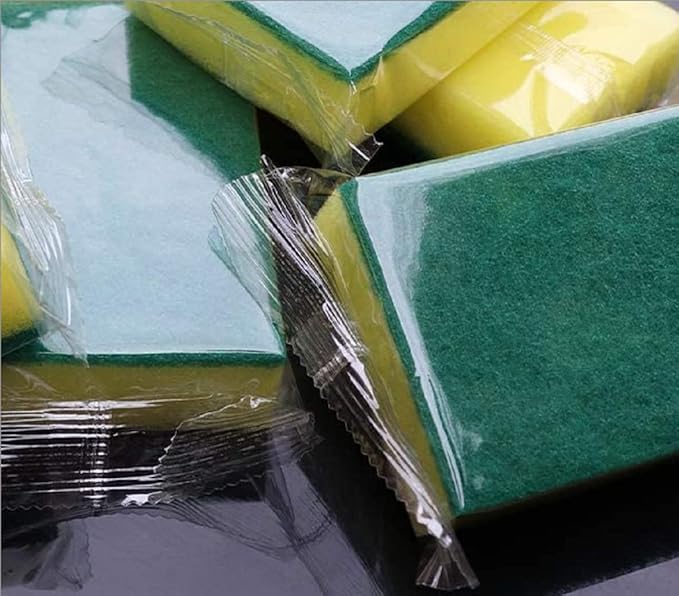 Individually Wrapped Sponges 78 Pack Sponges Individually Wrapped for Home Kitchen Scrub Dish Dishes Dishwashing Cleaning Non Scratch Scrubber Sink Bulk Case Small Mini -(1.18inches/3cm)