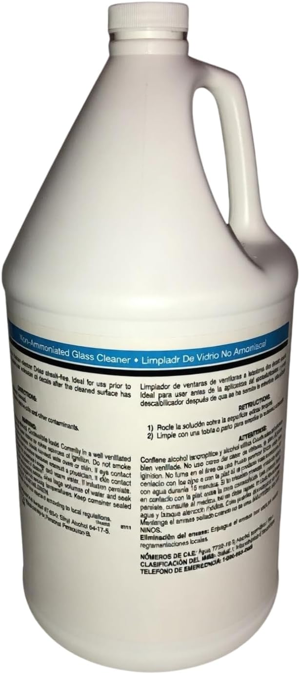 (2 Gallons) Glass and Window Cleaner | 128 Fl Oz 2 Jugs Ammonia Free Glass Cleaner Unscented Ready to Use Liquid Blue