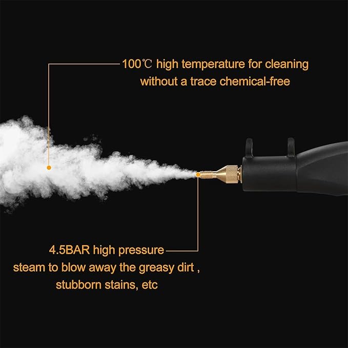 2500W High Temperature Steam Cleaner with 3 Brush Heads Handheld Household Cleaning Machine Suitable for Kitchen Furniture Bathroom Car
