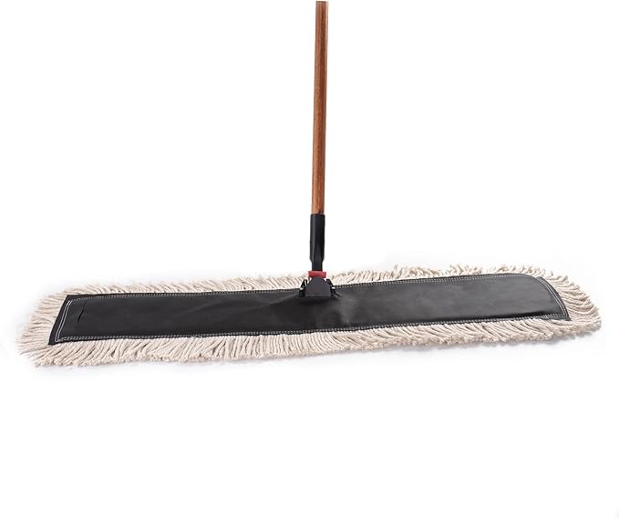 Matthew Cleaning 36'' High Strength Disposable Dust Mop Cotton Cut-end Yarn Mop Replacement Heads for Residential &amp Commercial Fit Standard Dust Mop Frames Hardwood Laminate Concrete Floors 12P