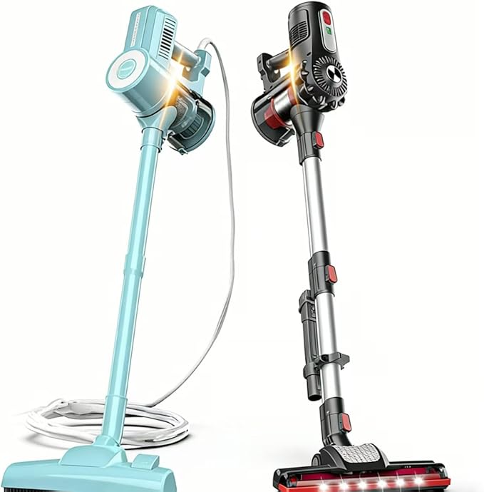 Roomie Tec Bundle Corded Stick Vacuum clener-450W &amp Stick Cordless Vacuum Cleaner for Home