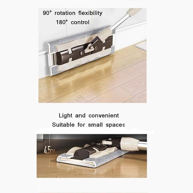 MopMicrofiber Hardwood Floor Mop with 360 Rotation Dust Flat Mop with Long Stainless Steel Handle for Home/Office Floor Cleaning(Gray)