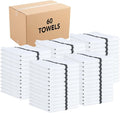 Arkwright Qwick Wick Bar Mop Towels Bulk - (Case of 60) 100% Cotton Quick Dry Dishcloths Super Absorbent Multipurpose Cleaning Rags for Restaurants Kitchen Bathroom Hotel 16 x 19 in Black Stripe