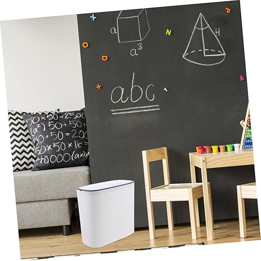 Alipis Mini Press Trash Can Lid High-Capacity Plastic Garbage Container for Bathroom and Kitchen Compact Waste Basket Automatic Pop-Up Lid