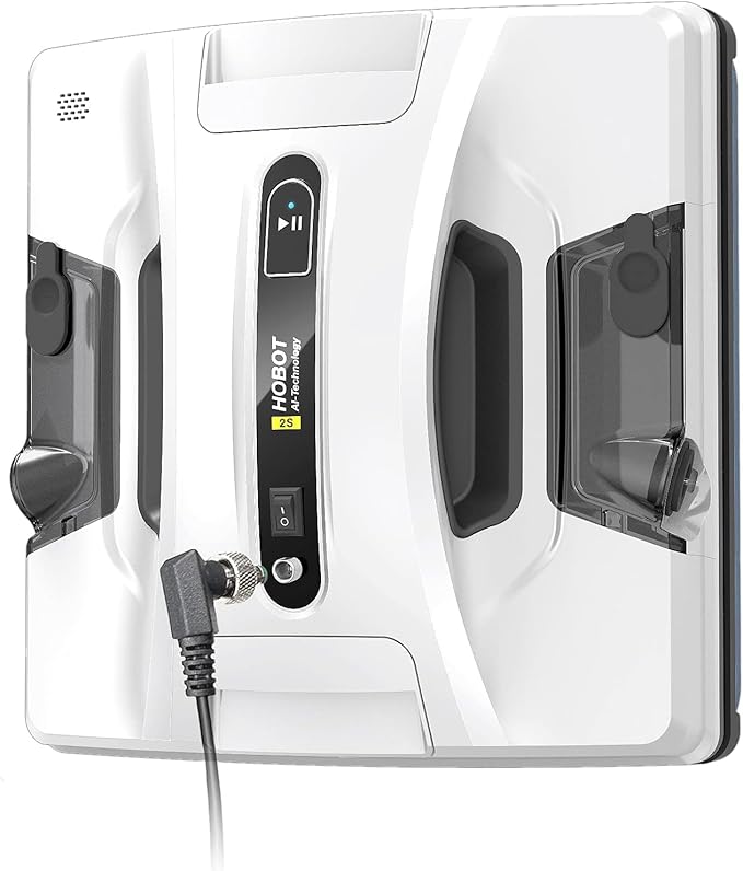 HOBOT-2S Window Cleaning Automatic Robot with Ultrasonic Water Spray Intelligent Cleaning AI Smart Route Plan Dual Replaceable Water Tanks and Control via Smartphone or Remote