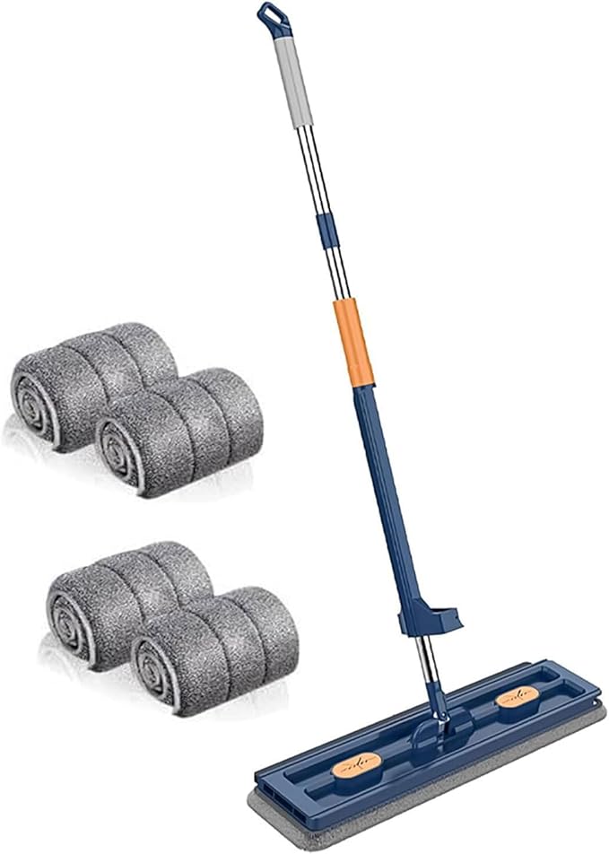 Large Flat Mop Set 360° Rotation Floor Tool with 2/4/6 Microfibre Mop