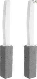 HARFINGTON 2pcs Pumice Stone Toilet Bowl Cleaner with Long Handle for Hard Water Marks Cleaning on Toilets Grills Tiles Grout Sinks Bathtubs Pools WhiteGray