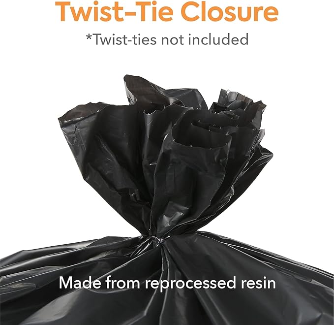 Professional 30-33 Gallon Trash Bag 33 x 39 Low Density 1.35 mil Black 150 Bags/Box