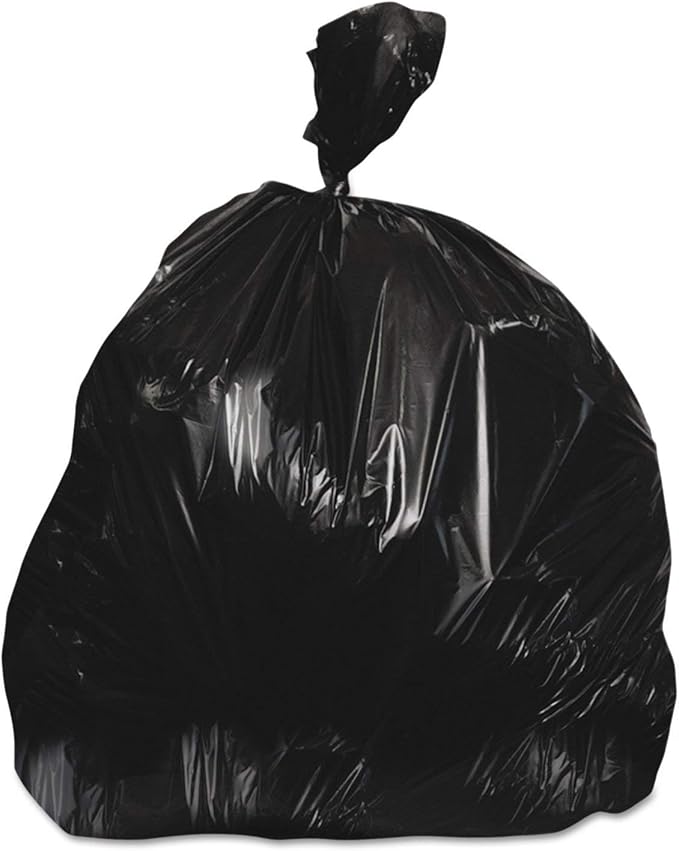 Heritage Z8648WKR01 High-Density Coreless Can Liners 56 gal 22 mic 43 x 48 Black 150/Carton