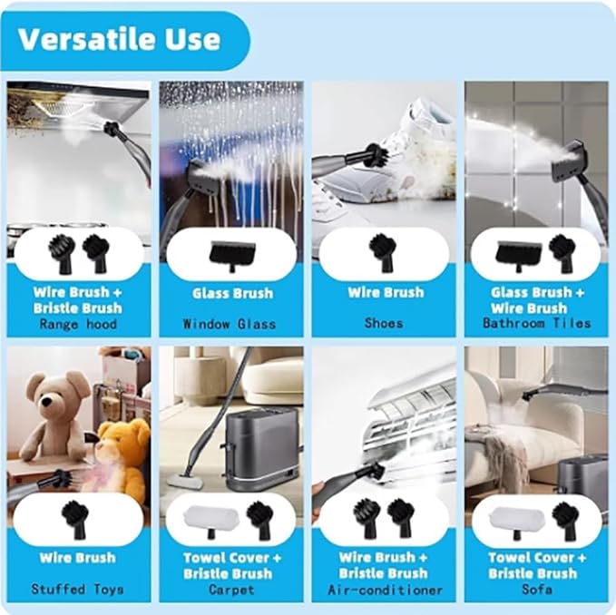 Steamer for Cleaning 1500W Multifunctional Steam Cleaner 1.2L Water Tank105-120°C Handheld Steamer