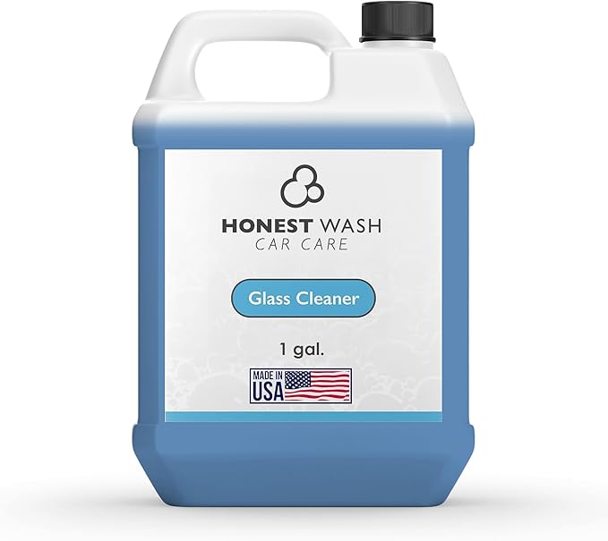 Honest Wash Car Glass Cleaner – Ammonia-Free Streak-Free Formula for Glass Mirrors Windshields &amp Hard Surfaces | Safe for Plastic Stainless Steel Porcelain and More | Made in the USA (128 Fl