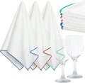 VitalCozy 6 Pcs Wine Glass Polishing Cloths Large Microfiber Cleaning Cloths 25 x 20 Inch Lintless Towels for Drying Wine Glasses Cleaning Window Stemware Dishes Glassware (Burgundy Blue Green)