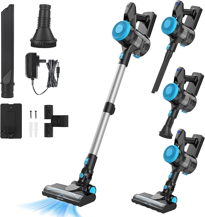 HAUSMEISTER VoltVac Go Cordless Vacuum Cleaner for Home Pet Hair 30000PA for Carpets Hard Floors 50Min Portable Handheld Rechargeable Vacuum 2 HEPA Filters Lightweight