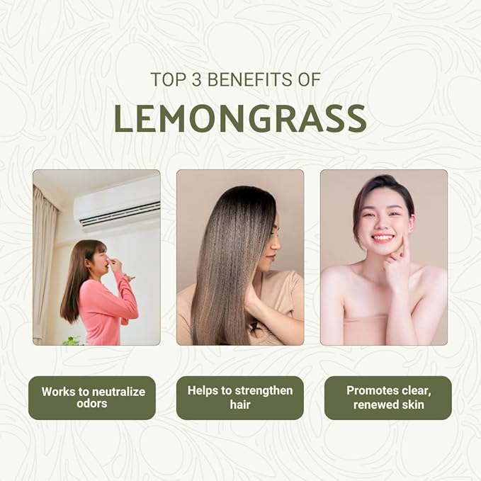 Lemongrass Essential Oil - Natural Aceite de Hierba Limón from Norex Flavours India - Lemongrass Essential Oils for Hair Aromatherapy and Massage (2lbs)