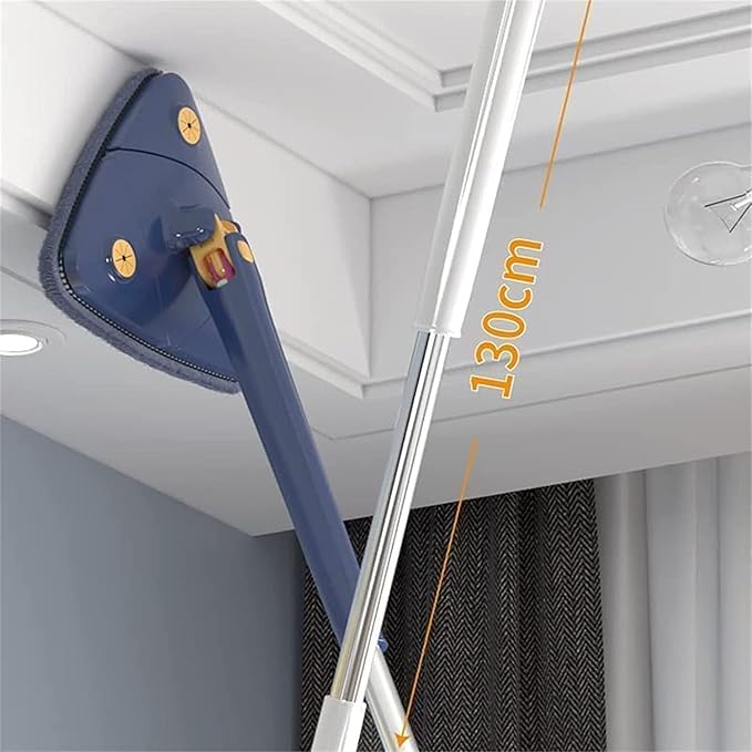360° Rotating Adjustable Cleaning Mop Triangle Cleaning Mop with Automatic Water Squeezing Telescopic Rotating Walls Ceilings Windows 12027(W)