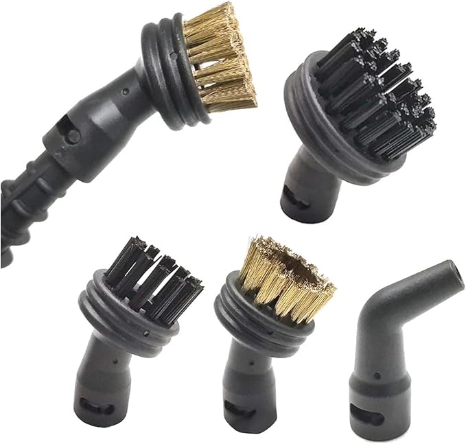 Carpet Cleaning Machine Accessories Cleaning Brush Set Nozzles Crevice Nozzle Nylon Small/Copper Wire/Medium Round Brush Compatible forKitfort for KT-1000-03(Gap Nozzle)