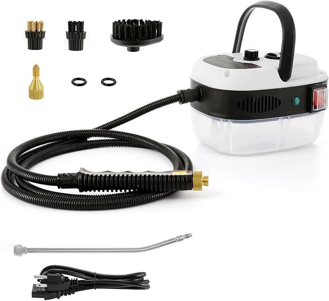 Dyna-Living Steam Cleaner 2500W Car Steamer for Auto Detailing Handheld Steamer Cleaner for Home High Pressure Steam Cleaner with 1L Water Tank Portable Steamer for Cleaning Kitchen