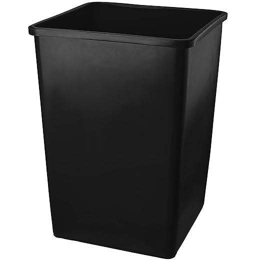 PRO&ampFamily 140 Qt. / 35 Gallon / 132 Liters Black Square Trash Can. Trash Bin Kitchen Garbage Can Waste Basket Recycle Bin