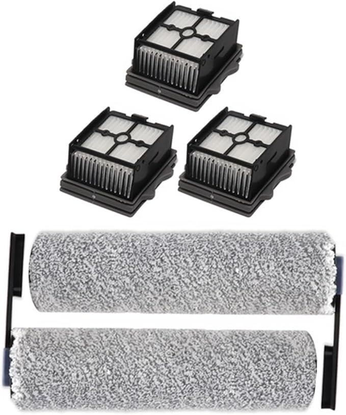 Cordless Wet Dry Vacuum Cleaner Set。Compatible for Tineco Floor ONE S5 Combo。Replacement Brush RollerVacuum HEPA Filter Accessories(2brush 3HEPA)