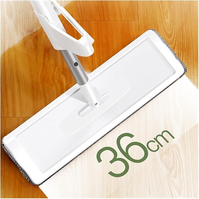 Steam Mop 2 in 1 Mop Free Hand Washing Flat Mop Lazy 360 Rotating Magic Mop with Squeezing Floor Cleaner Household Cleaning Tool (Color : White 6pcs rag Size : Medium)