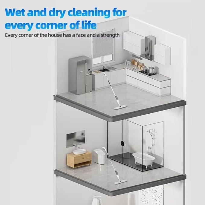 New Spray Mop Broom Set with Reusable Microfiber Pads Rotating Dry &amp Wet Household Flat Mops for Cleaning Home Floor Tool