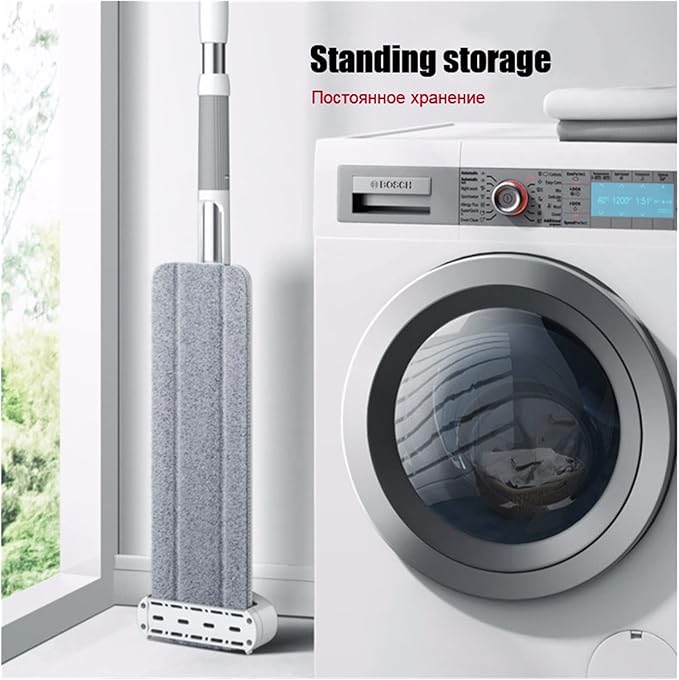 Steam Mop 360 Rotating Hand-Washing Lazy Mop Magic Flat Squeeze Mop for House Floor Cleaning Cleaner Household Cleaning Supplies for Floor Carpet Window (Color : 32cm Within 4 Pads) (32cm