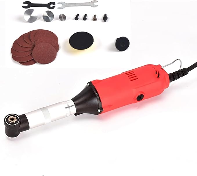 Tile Seam Cleaner Machine Electric Cleaning Tool 15000r/min Speed 90° Angle 6-Speed Adjustable 11.5CM Elbow Length for Cleaning Grinding Polishing
