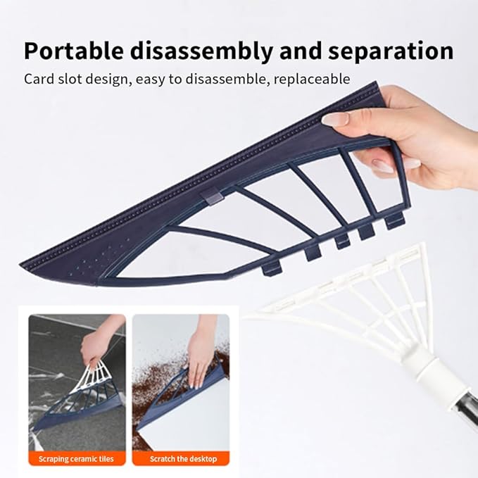 Magic Silicone Floor Broom Dual Use for Wiping and Mopping Non Stick to Hair Three in One Household Silicone Multifunctional Broom EET Floor Cleaner Tool for Home and Bathroom