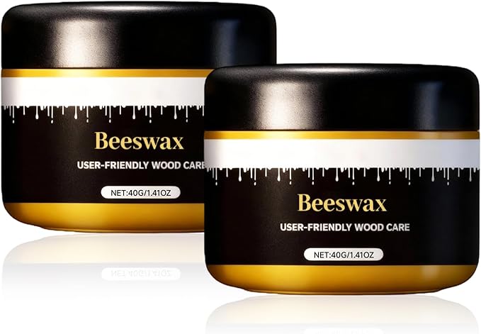 2pcs Wax Beeswax Gleam - Premium Wax &amp Polish All-Natural Wood Conditioner Restorer and Protector for Tables Cabinets Cutting Boards Waterproof
