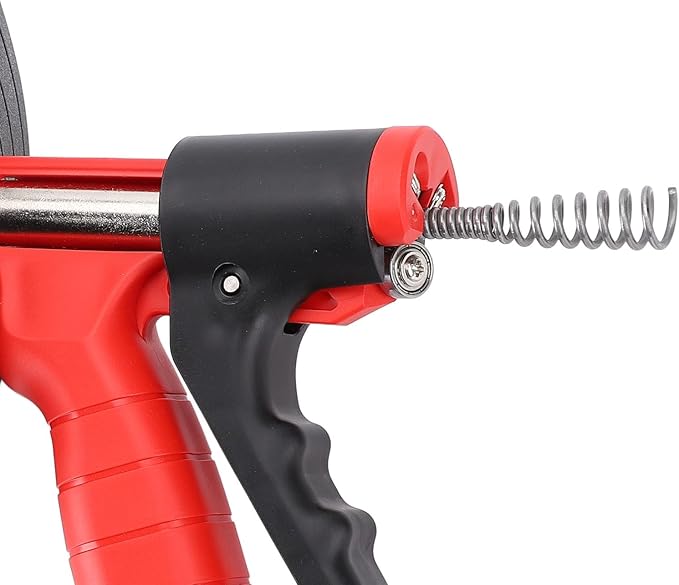 Asixxsix Drain Snake 65 Manganese Steel Spring High Hardness Flexible Clog Remover Manual or Drill Powered Plumbing Snake for Toilet Kitchen Bathtub with Gloves (10m Spring)