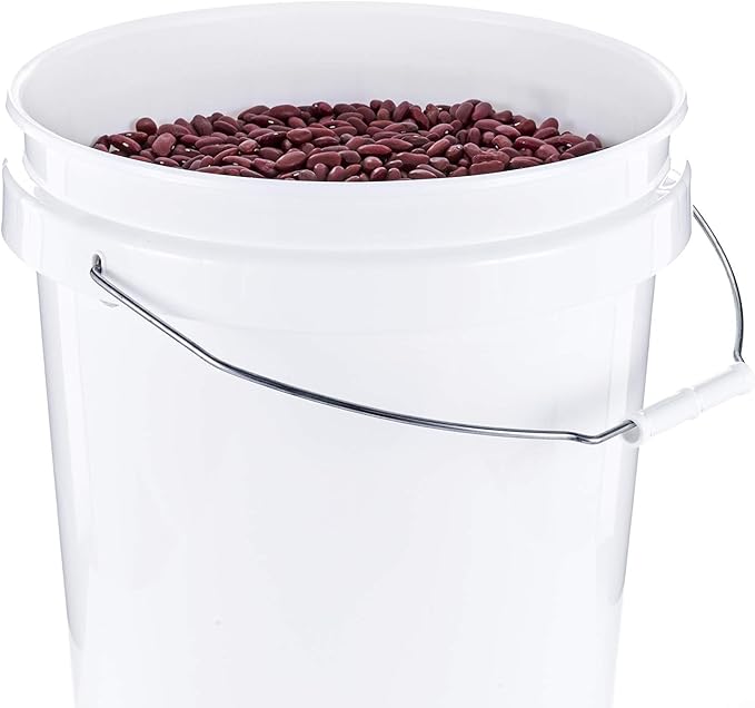 United Solutions 5 Gallon Bucket - 3 Pack White Heavy Duty BPA-Free Plastic Bucket Comfortable Handle Easy to Clean Perfect for on The Job Home Improvement or Household Cleaning