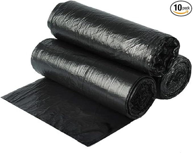 Dealmed Trash Bag | Made in USA | 60 Gallon 38 x 58 1.35 mil Black | 10/Roll 10/Case