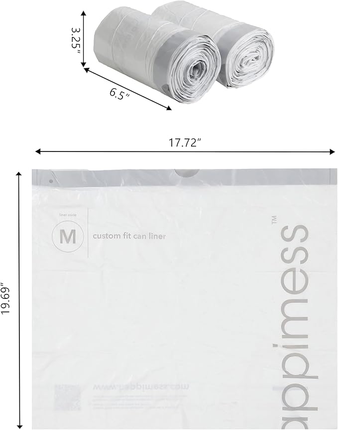 happimess HPM3000M-WHITE 200-Count 4 Gallon Drawstring Unscented Trash Can Liner for Business Home Kitchen Commercial and Industrial White (4-Rolls of 50 Liners)