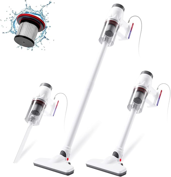 Corded Vacuum Cleaner Handheld 5-in-1 Stick Lightweight Vacuum Broom Car Vacuum for Pet Hair Hardwood Floor Cat Litter Cleaning