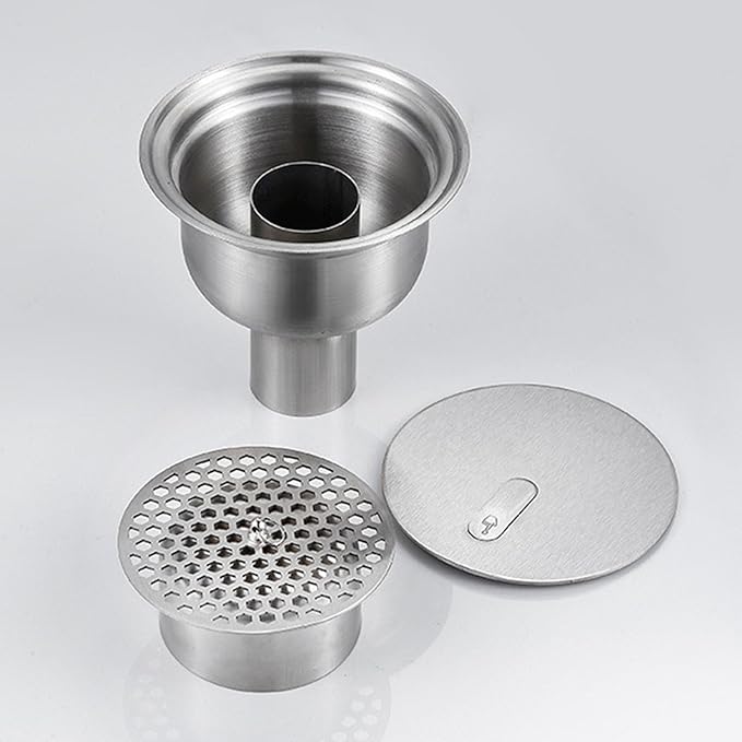 Industrial Grade Round Floor Drain with Concealed Handle Stainless Steels Enduring Concealed Handle Stainless Steels Enduring
