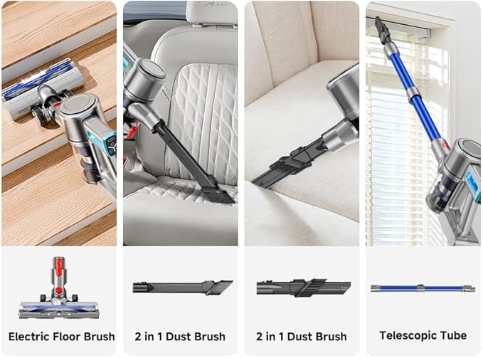 Cordless Vacuum Cleaner Powerful Stick Vacuum with 45min Runtime Anti-Tangle Vacuum Cleaners for Home 1.5L Dust Cup Rechargeable Lightweight Vacuum for Hardwood Floor Carpet Pet Hair B07