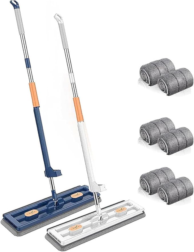 Large Flat Mop Set 360° Rotation Floor Tool with 2/4/6 Microfibre Mop