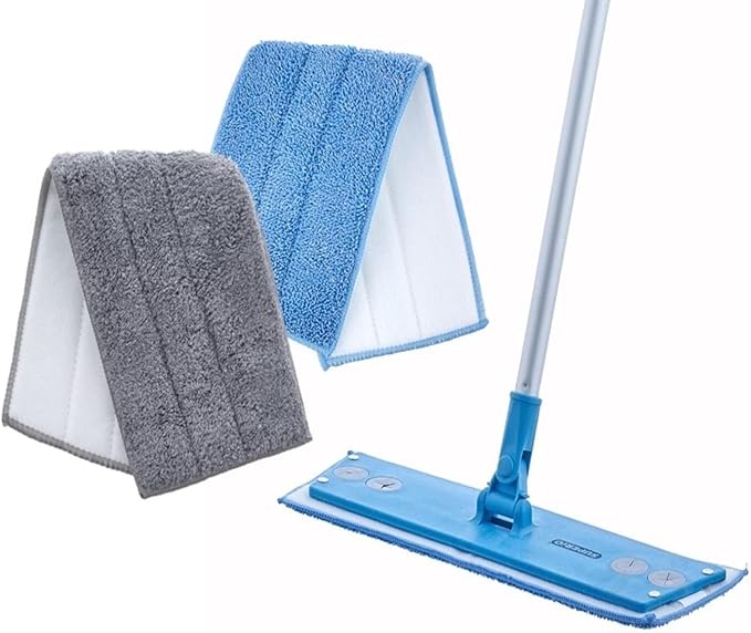Superio Telescopic Miracle Mop with dusting and Mopping pad Refills Kitchen and Bath Cleaning for Hardwood Floors Ceramic Tiles Linoleum