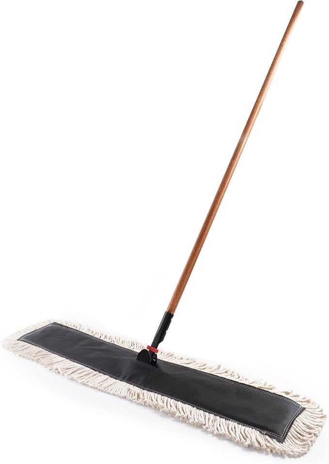 Matthew Cleaning 36'' High Strength Disposable Dust Mop Cotton Cut-end Yarn Mop Replacement Heads for Residential &amp Commercial Fit Standard Dust Mop Frames Hardwood Laminate Concrete Floors 12P