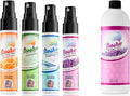 Flushie Pre-Toilet Spray 1oz Assorted Mix 4-Pack and 16oz Refill Lavender Bundle